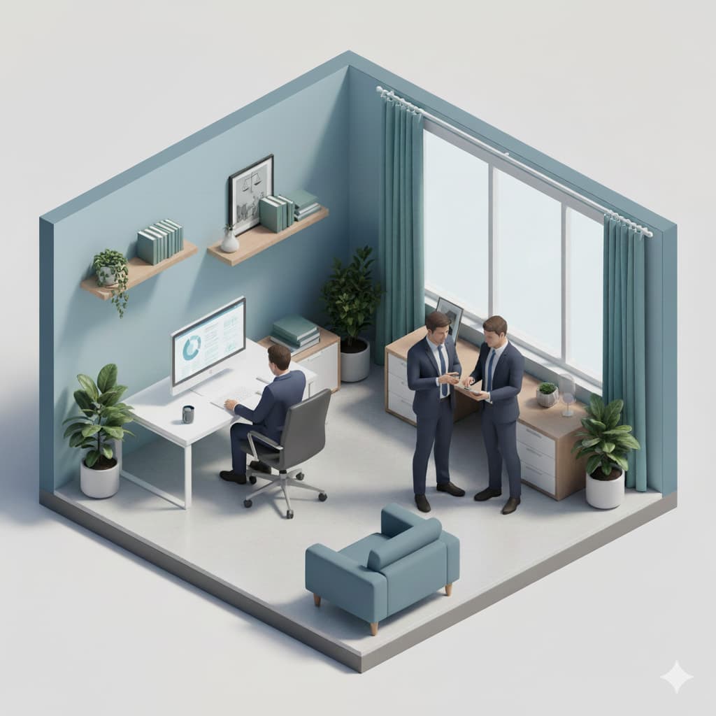 Verimli çalışan modern bir ofis