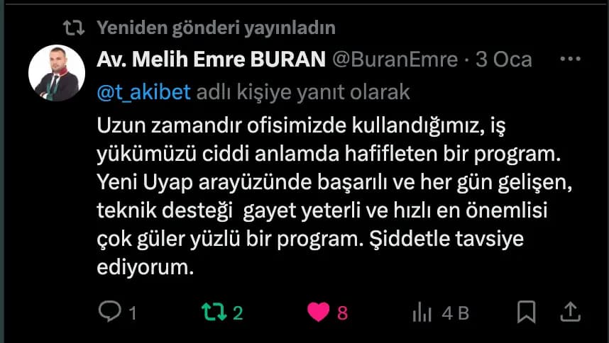 T-akibet hakkında bir Twitter yorumu