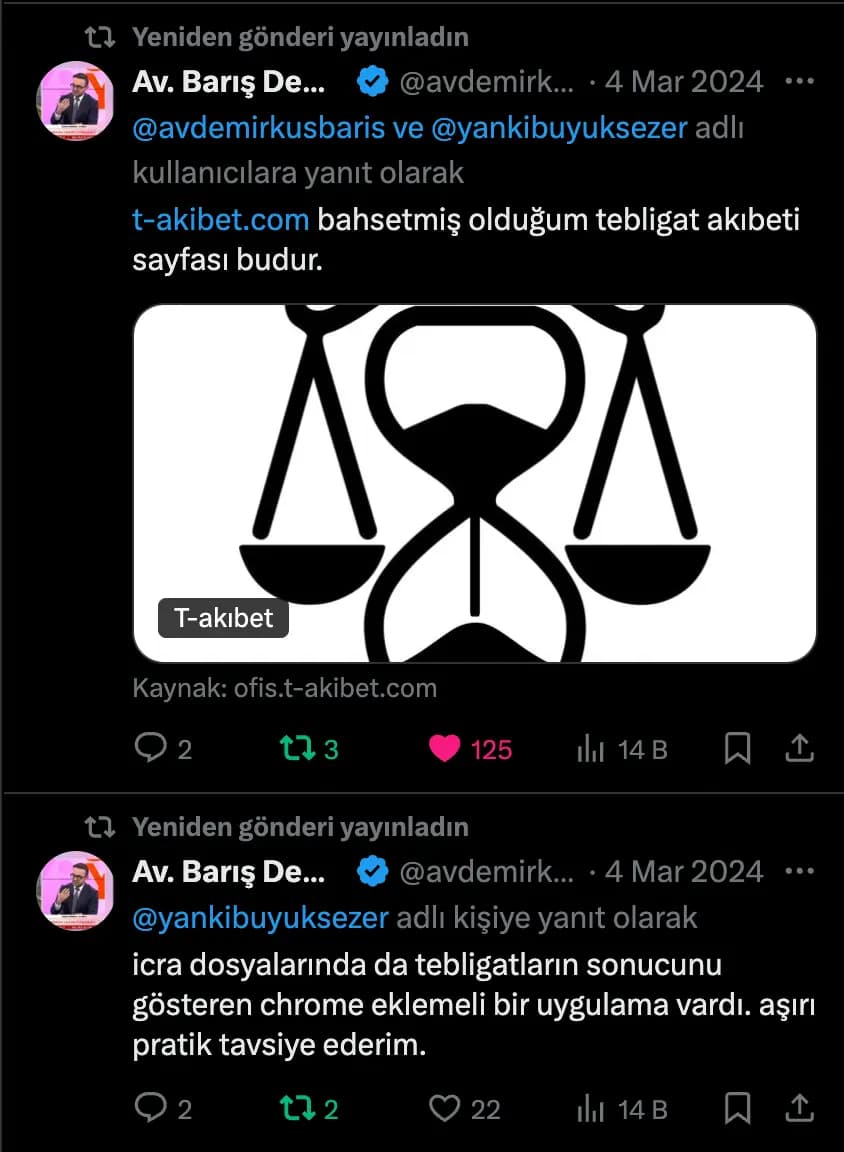 T-akibet hakkında bir Twitter yorumu